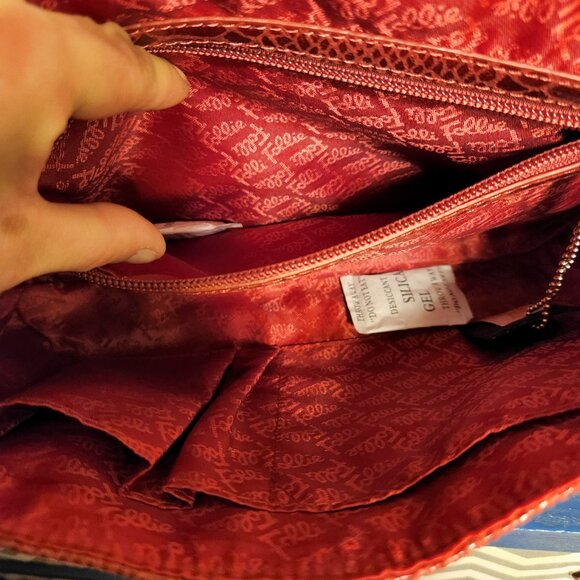 NEW Folli Follie red suede snakeskin shoulder bag - Picture 9 of 10